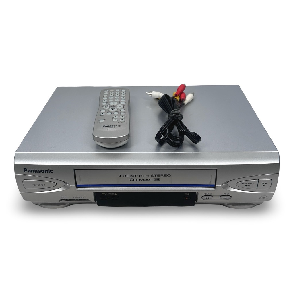 Panasonic PV-V4523S Omnivision 4 Head Hi-Fi Stereo VHS VCR Player Gray w/ Remote